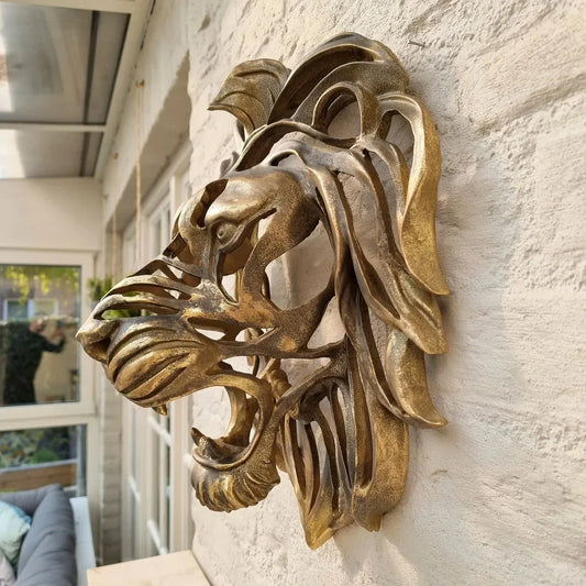 Rare Find-Large Lion Head Wall Mounted Art Sculpture