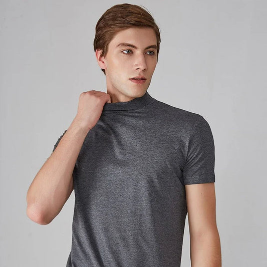 Men 's High Neck Slim Fit T-shirt